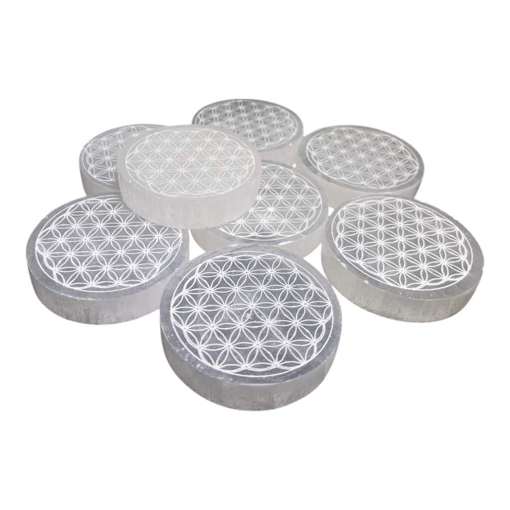Selenite Coaster White