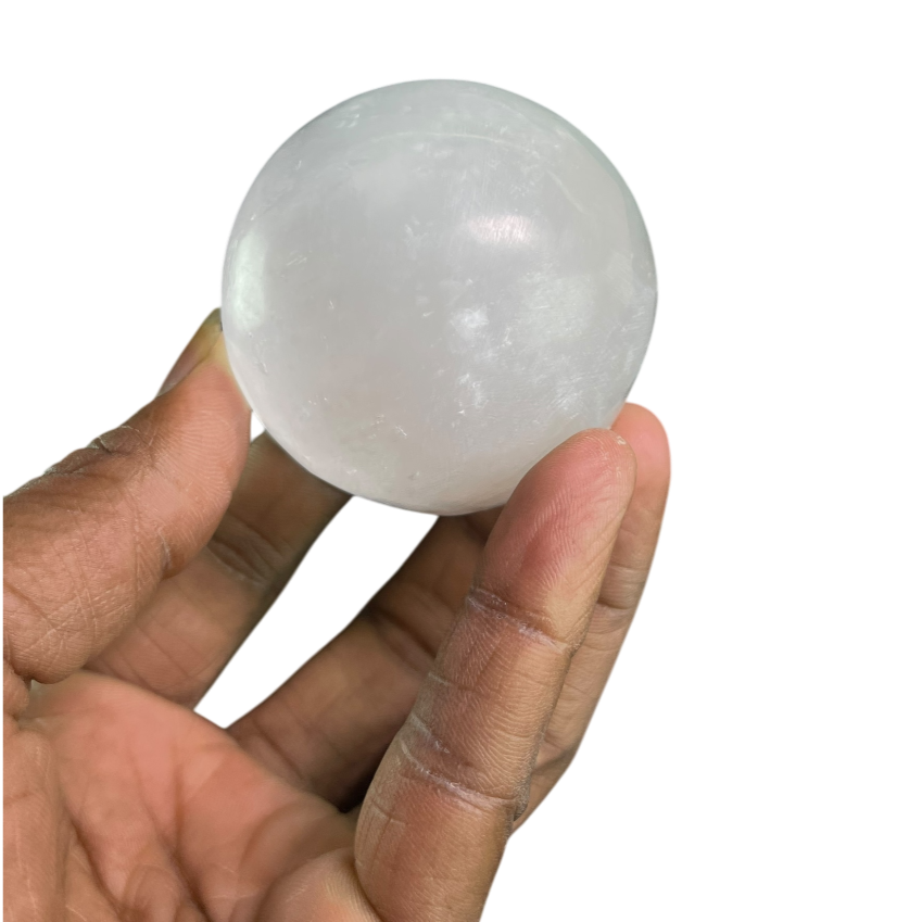 Selenite Sphere White