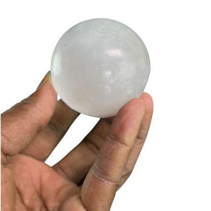 Selenite Sphere White