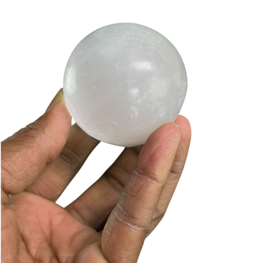 Selenite Sphere White