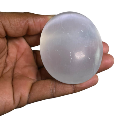 Selenite Palm Stone