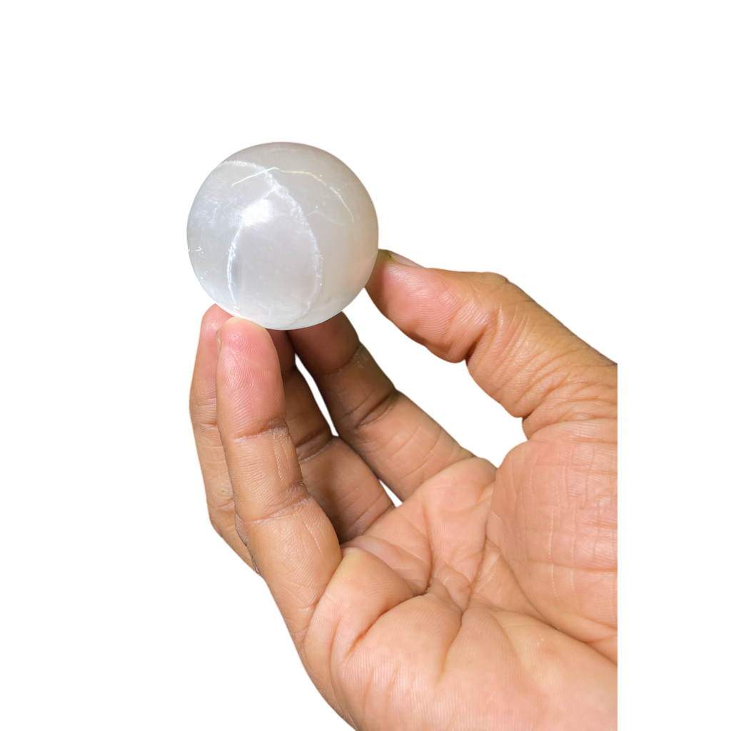 Selenite Sphere White