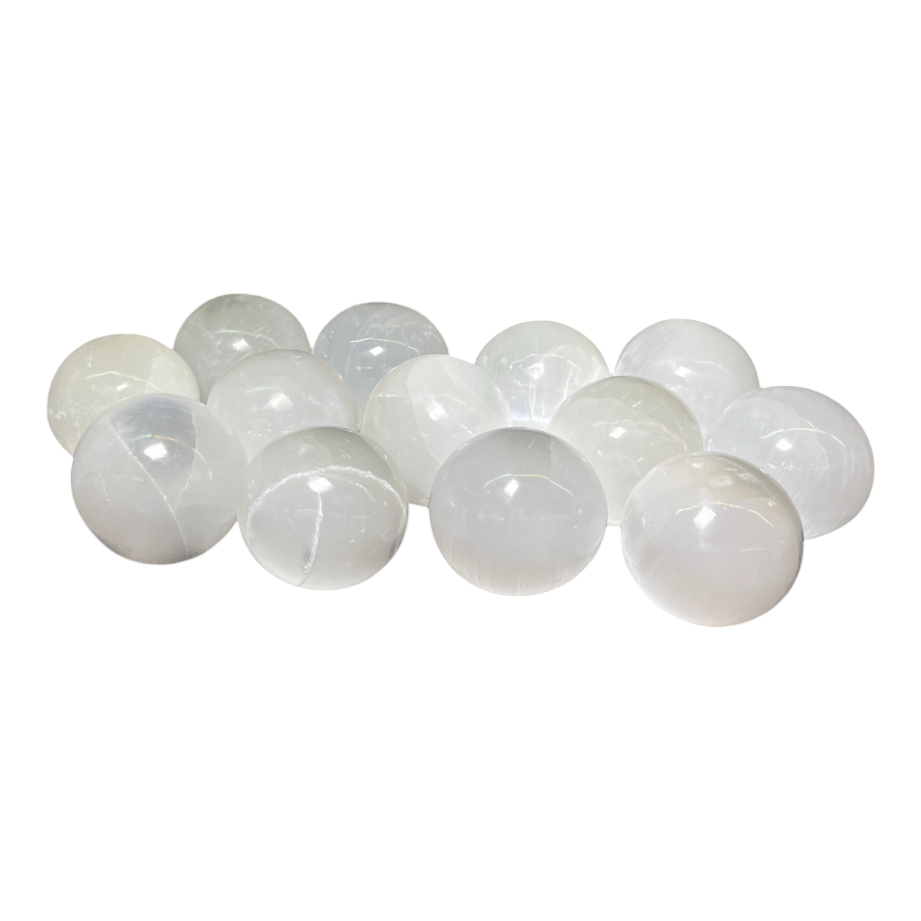 Selenite Sphere White