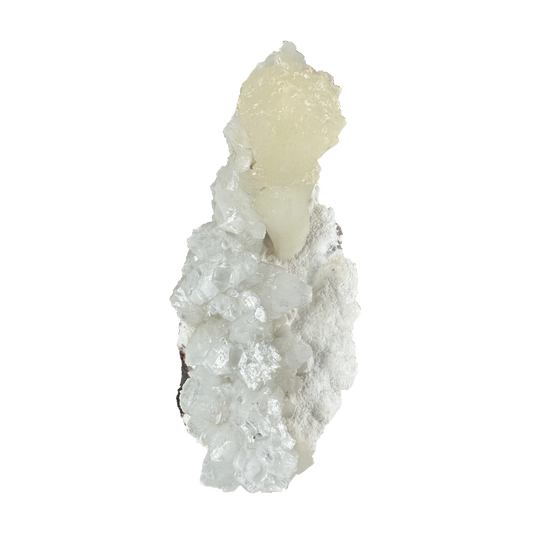 Apophyllite with Stilbite on Mordenite