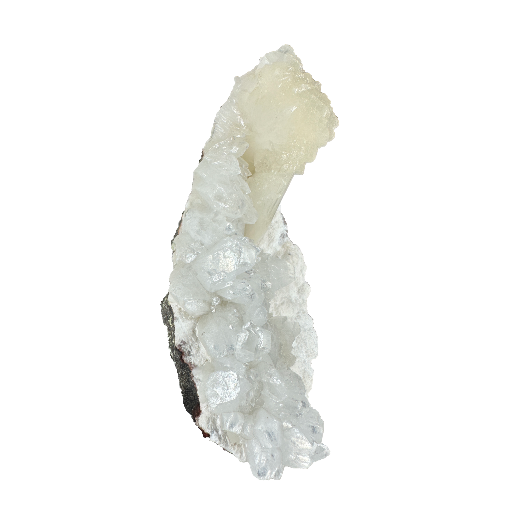 Apophyllite with Stilbite on Mordenite