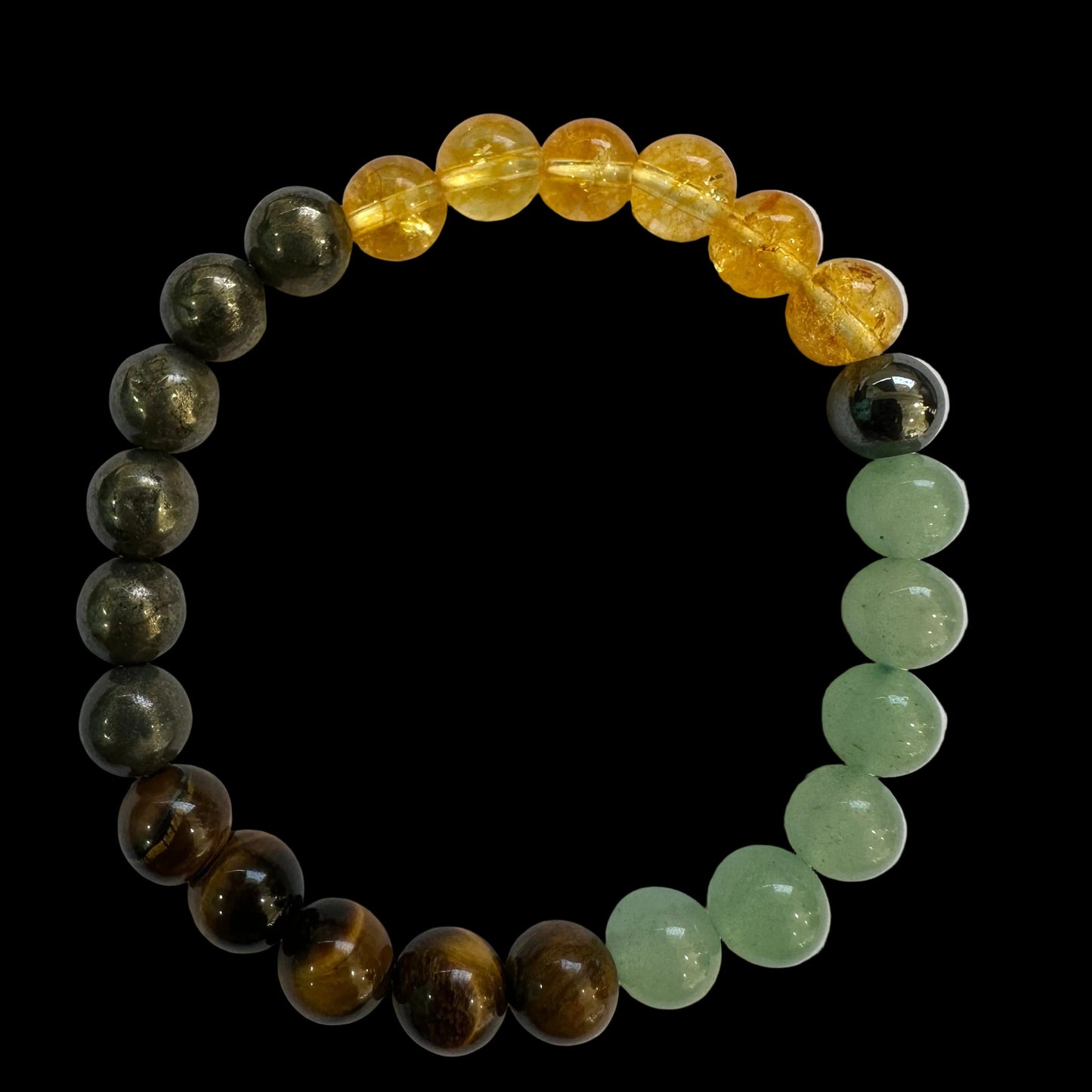 Aventurine, Tiger Eye, Citrine & Pyrite Bracelet