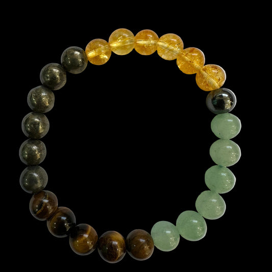 Aventurine, Tiger Eye, Citrine & Pyrite Bracelet