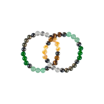 Tiger Eye, Pyrite, Citrine, Quartz, Green Aventurine, Hematite Bracelet