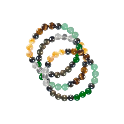 Tiger Eye, Pyrite, Citrine, Quartz, Green Aventurine, Hematite Bracelet