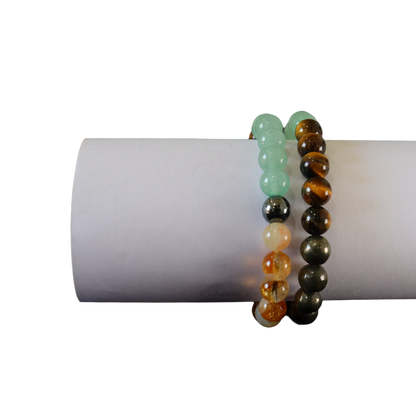 Pyrite, Citrine, Tiger Eye & Aventurine Bracelet