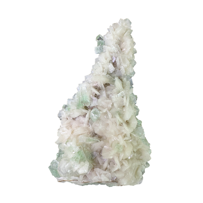 Flat Transmitted Green Apophyllite on Stilbite