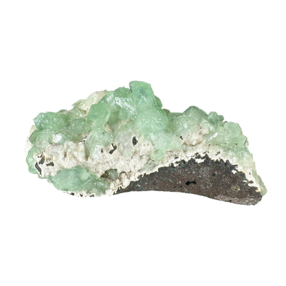 Green Apophyllite on White Heulandite