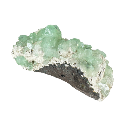 Green Apophyllite on White Heulandite