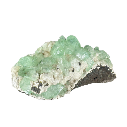 Green Apophyllite on White Heulandite