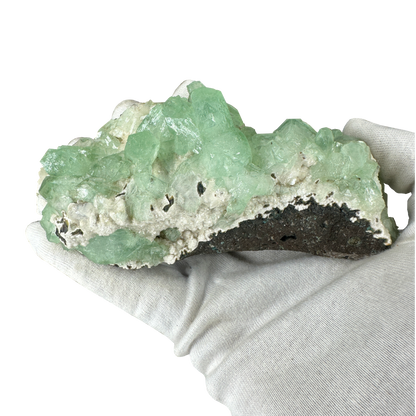 Green Apophyllite on White Heulandite