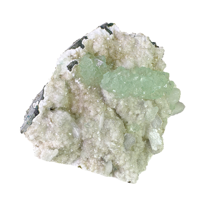 Green Apophyllite on White Heulandite