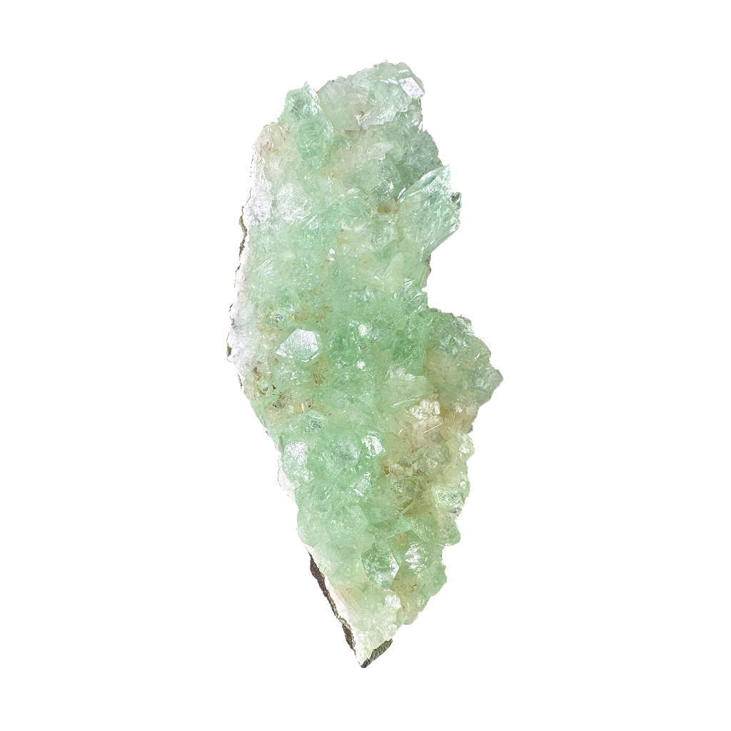 Green Apophyllite on White Heulandite