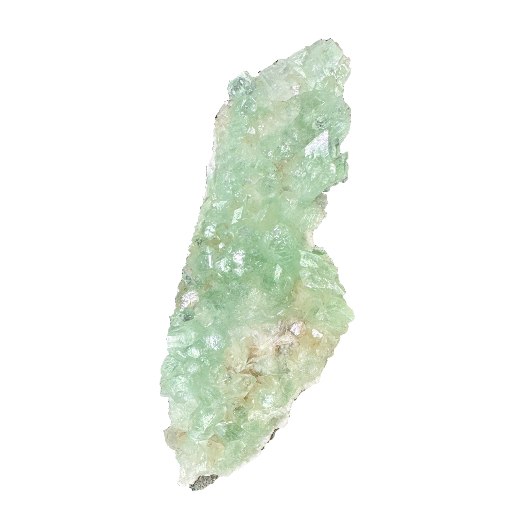 Green Apophyllite on White Heulandite