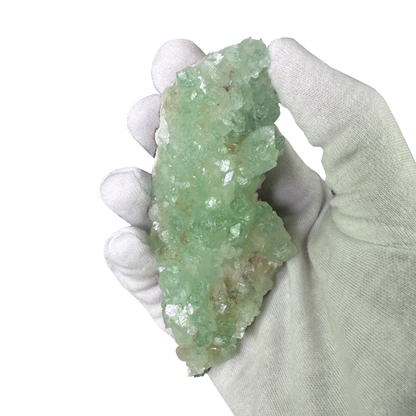 Green Apophyllite on White Heulandite