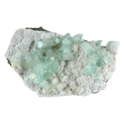 Green Apophyllite on White Mordenite