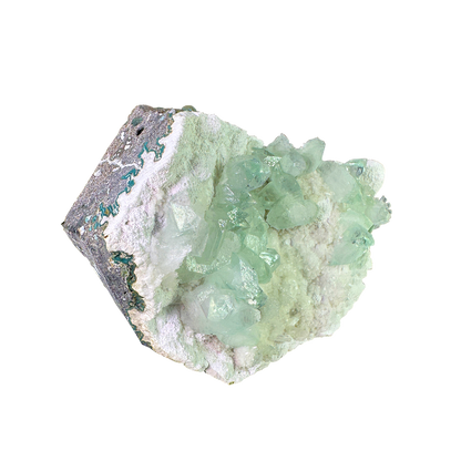 Green Apophyllite on White Mordenite