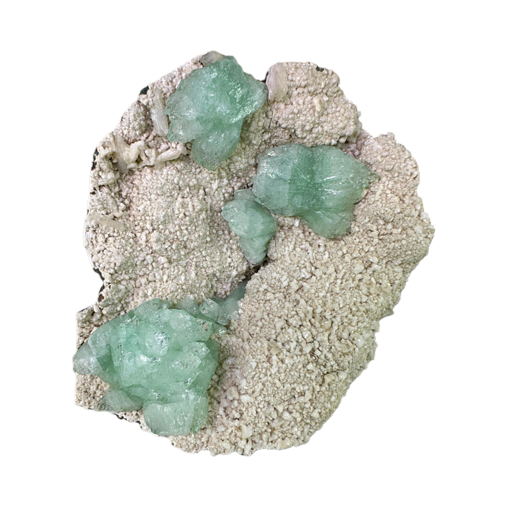Green Apophyllite with Micro Heulandite