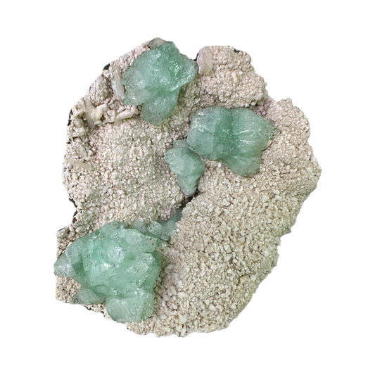Green Apophyllite with Micro Heulandite