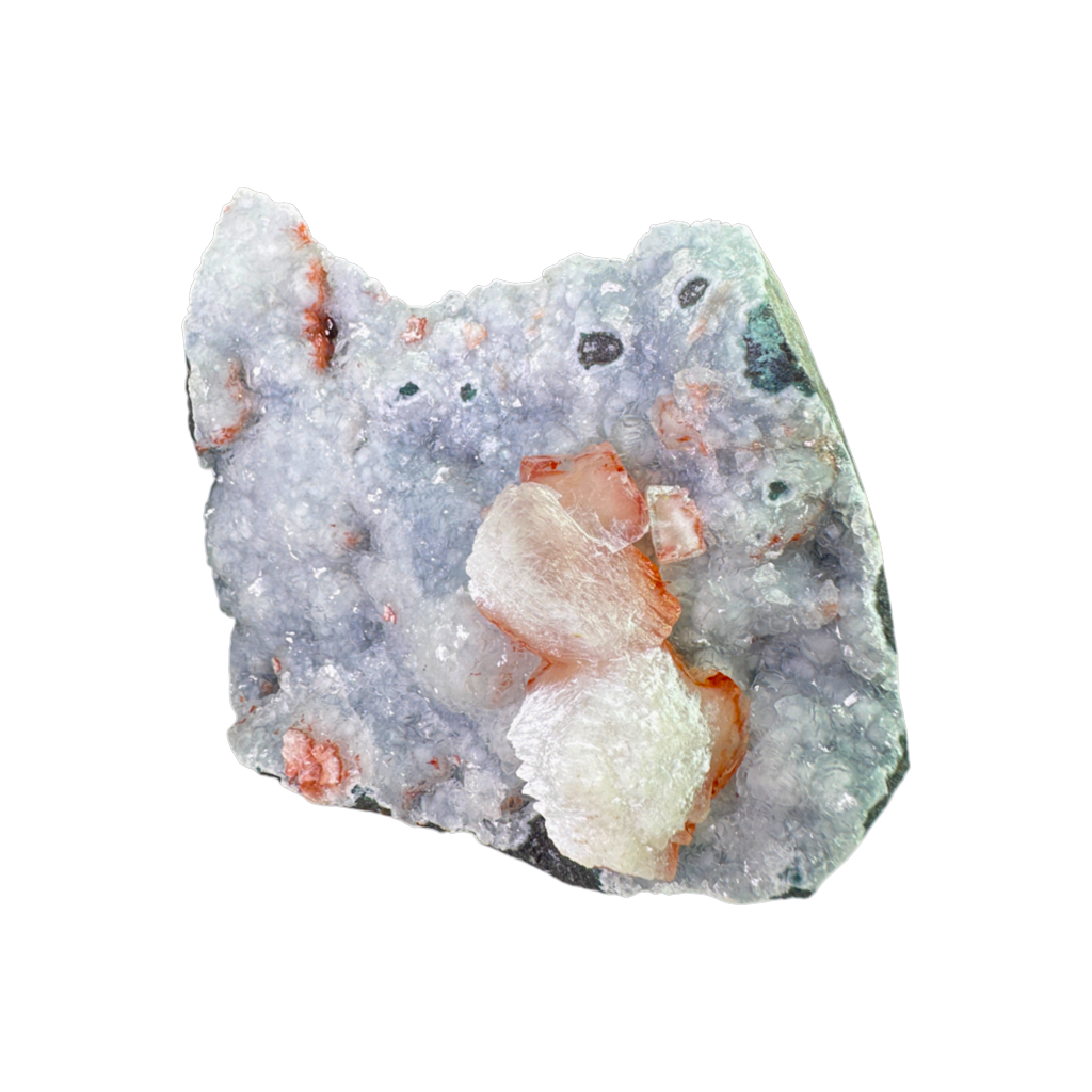 Red Apophyllite With Mordenite and Stilbite