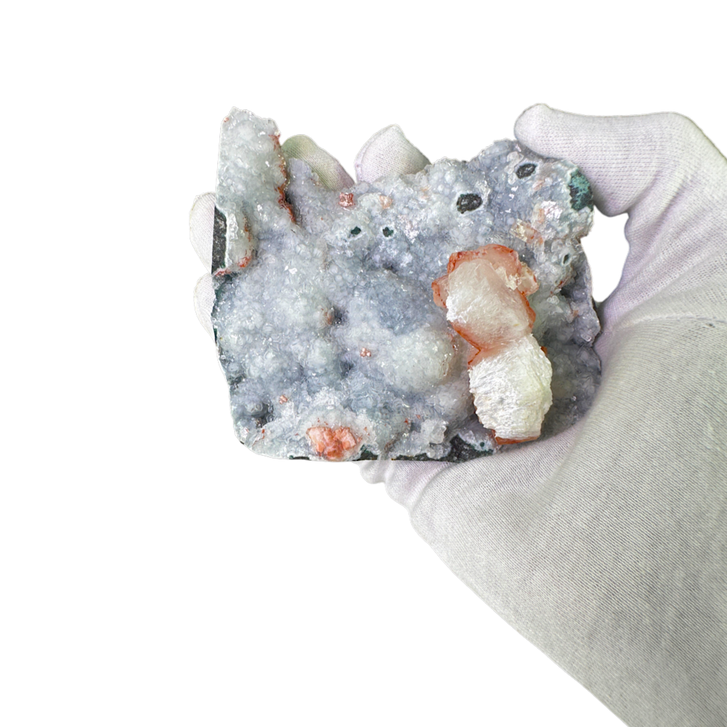 Red Apophyllite With Mordenite and Stilbite