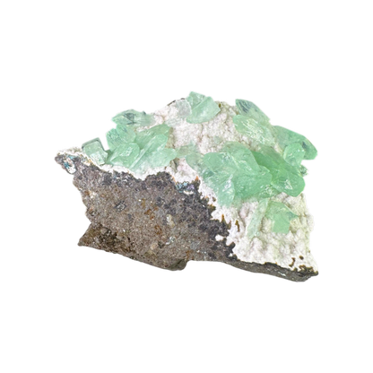 Green Apophyllite on White Mordenite