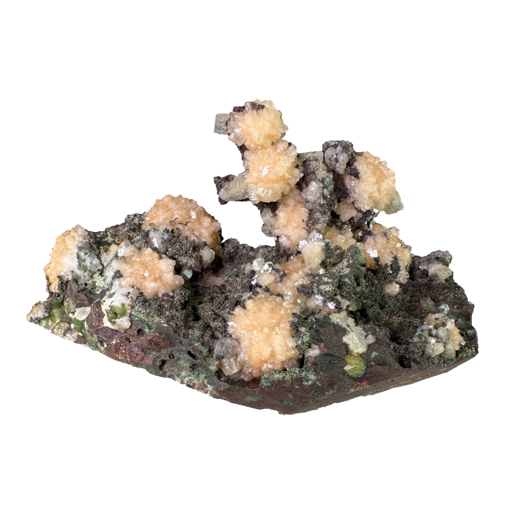 Orange Stellerite with Heulandite
