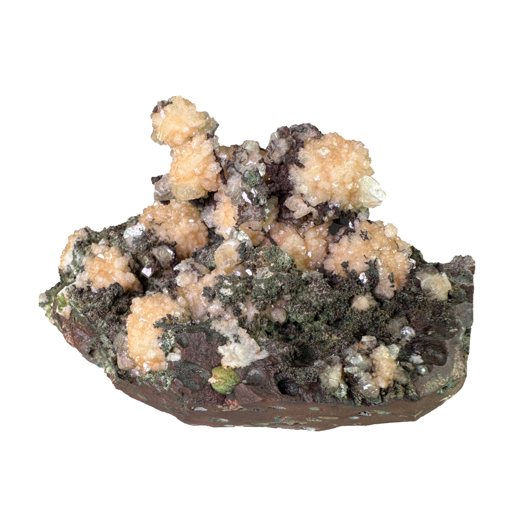 Orange Stellerite with Heulandite