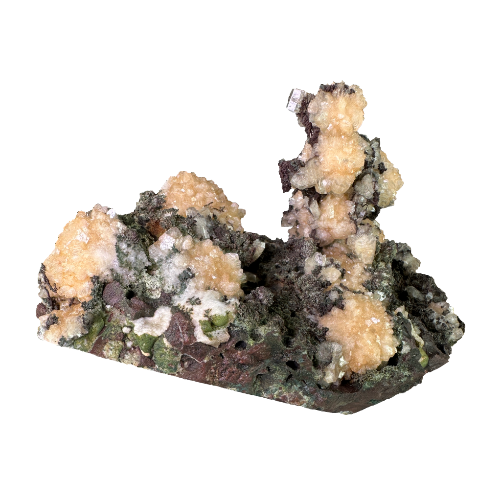 Orange Stellerite with Heulandite
