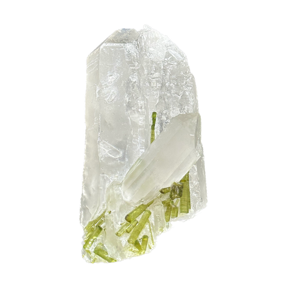 Green Tourmaline On Quartz