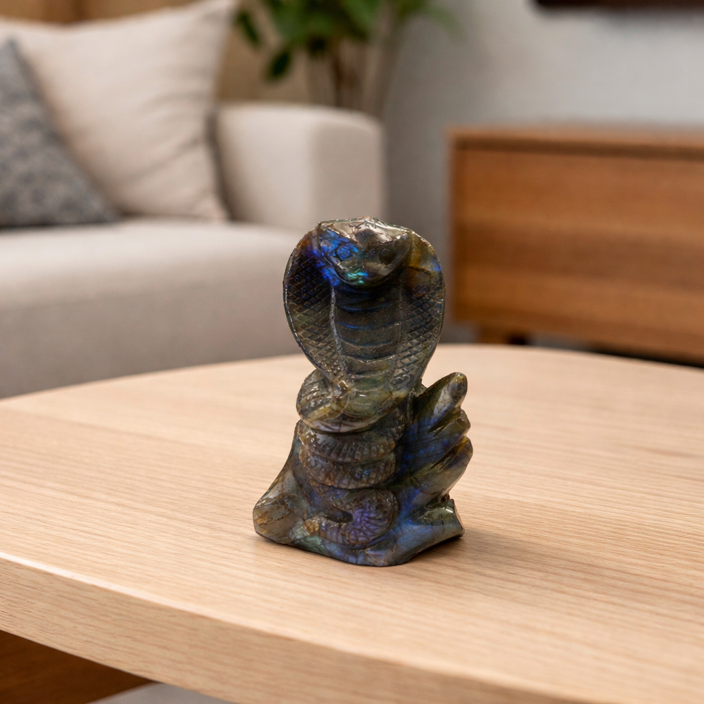 King Cobra Snake Carving – Labradorite