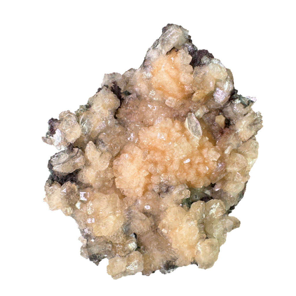Orange Stellerite with Heulandite