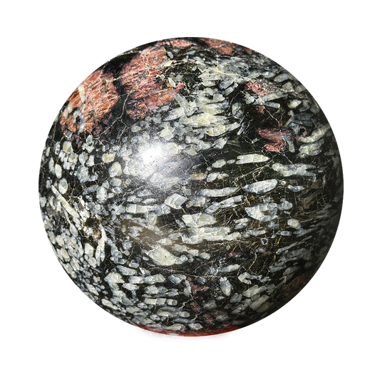 Garnet in Black Tourmaline Sphere