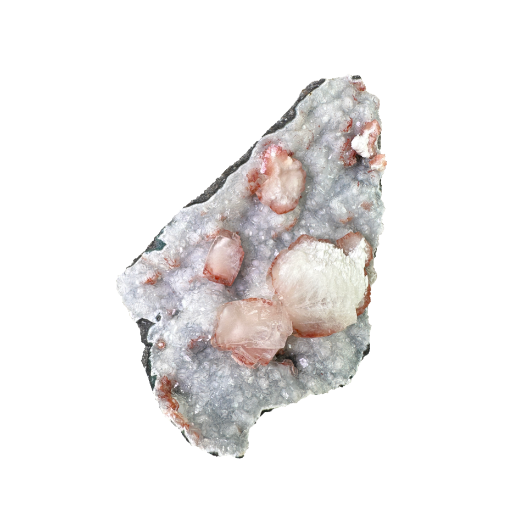 Red Apophyllite with Mordenite and Stilbite