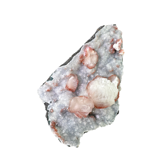 Red Apophyllite with Mordenite and Stilbite