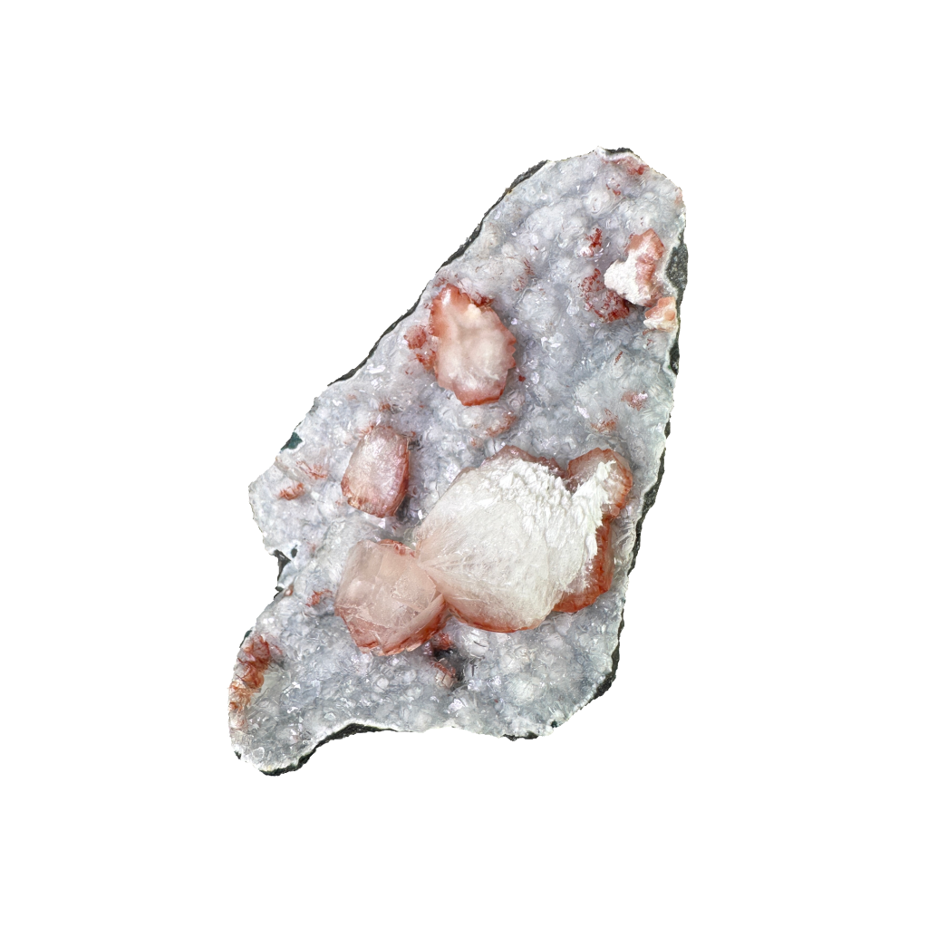 Red Apophyllite with Mordenite and Stilbite
