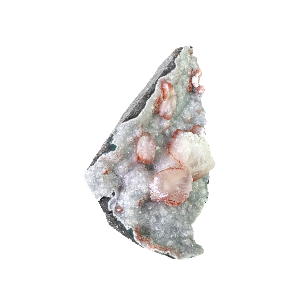 Red Apophyllite with Mordenite and Stilbite