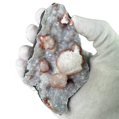 Red Apophyllite with Mordenite and Stilbite