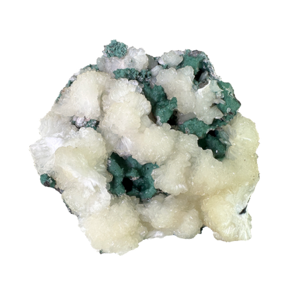 Stilbite on Green Chalcedony