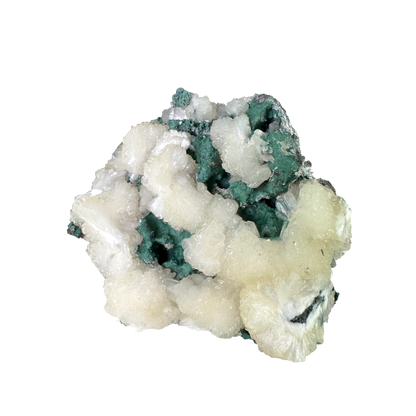 Stilbite on Green Chalcedony