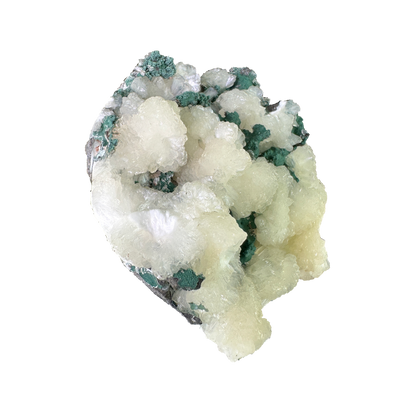Stilbite on Green Chalcedony