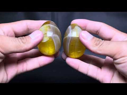 Banded Yellow Flourite Eggs (2pc/ Set)