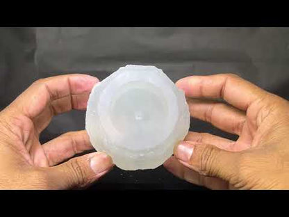 White Selenite Candle Holder