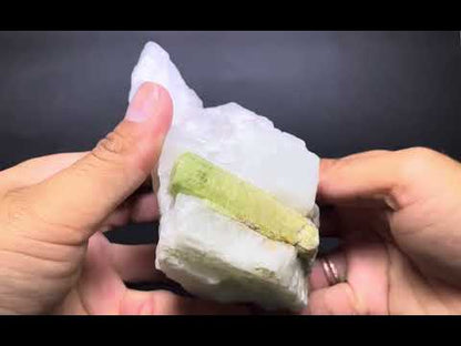 Green Tourmaline in Quartz