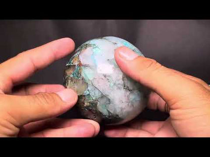 Chrysocolla with Quartz Sphere